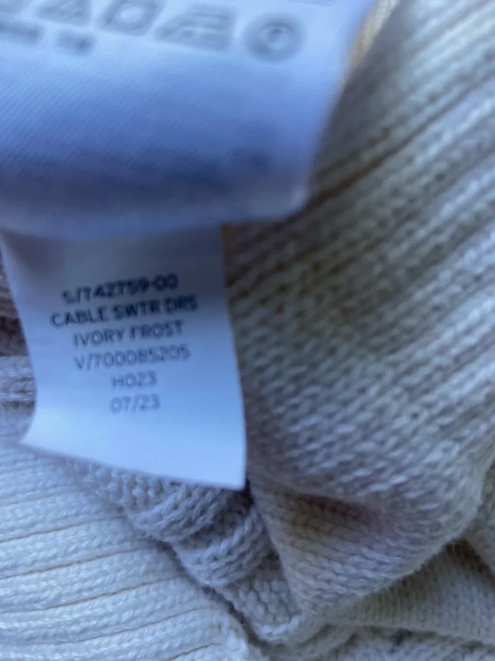 Like New GAP Girls Cream Cable Knit Sweater Dress Sz XXL